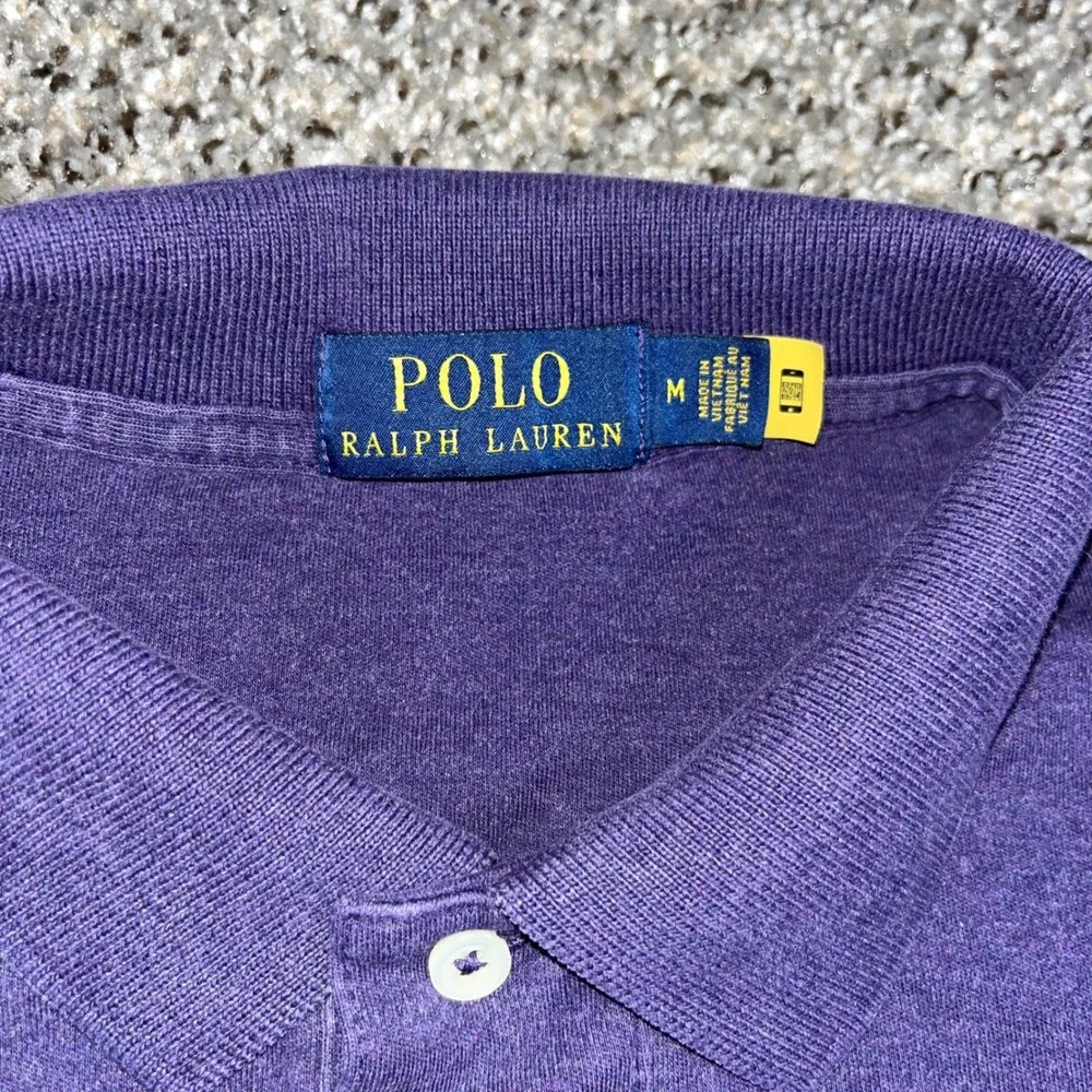 Polo Ralph Lauren Mens Medium Purple Short Sleeve Pony Logo Shirt Tennis Tail